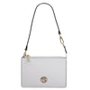 Front View Of The White Womens Leather Tote Handbag