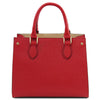 Rear View Of The Lipstick Red Womens Leather Tote