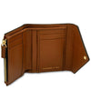 Womens Leather Wallet in pebbled brown leather with multiple card slots and zip coin pocket, handmade in Italy.