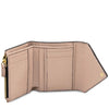 Womens Leather Wallet interior with card slots and zip pocket in pebbled leather design.