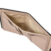 Interior view of Womens Leather Wallet showcasing card slots and a zip pocket.