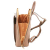 Side Angled View Of The Nude Womens Leather Backpack