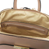 Internal Zip Pocket View Of The Nude Womens Leather Backpack