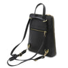 Rear And Shoulder Strap View Of The Black Womens Small Backpack
