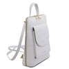 Angled  View Of The White Womens Small Backpack