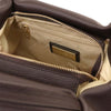Internal Zip Pocket View Of The Chocolate Womens Bag