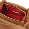 Internal Zip Pocket View Of The Cognac Womens Bag