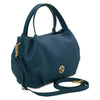 Angled And Shoulder Strap View Of The Teal Womens Bag