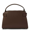 Womens Leather Tote Bag in coffee with a semi-rigid structure and elegant design, perfect for everyday use.