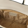 Interior view of the Womens Leather Shopper Bag showing the spacious compartment and internal zip pocket.