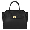 Womens Leather Shopper Bag crafted from luxurious pebbled leather with a semi-rigid structure and removable organizer.