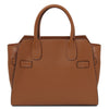 Womens Leather Shopper Bag in luxurious pebbled leather, featuring a semi-rigid structure and spacious design.