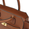 Womens Leather Shopper Bag inside view showcasing removable organizer and zip pocket.
