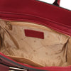 Womens Leather Shopper Bag interior view showing spacious compartment and zip pocket.