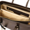 Internal Zip Pocket View Of The Coffee Womens Shopper Handbag
