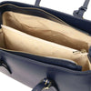 Internal Pocket View Of The Dark Blue Womens Shopper Handbag