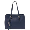 Front View Of The Dark Blue Womens Shopper Handbag