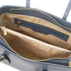 Internal Zip Pocket View Of The Denim Womens Shopper Handbag