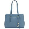 Front View Of The Denim Womens Shopper Handbag