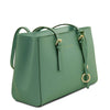 Angled View Of The Mint Green Womens Shopper Handbag