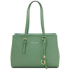 Front View Of The Mint Green Womens Shopper Handbag