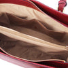 Internal Pocket View Of The Red Womens Shopper Handbag