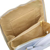 Internal Pocket View Of The Light Blue Womens Small Backpack