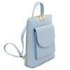 Angled View Of The Light Blue Womens Small Backpack