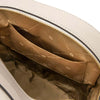 Internal View Of The Beige Woven Leather Backpack