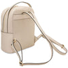 Rear View Of The Beige Woven Leather Backpack