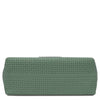 Woven Leather Shoulder Bag in soft green with elegant woven texture for stylish everyday use.