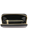 Internal Zip Compartment View Of The Black Zip Around Wallets For Ladies