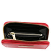 Internal Pocket View Of The Lipstick Red Zip Around Wallets For Ladies