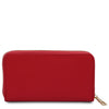 Rear View Of The Lipstick Red Zipper Wallet For Women