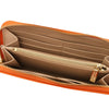 Internal Pocket View Of The Orange Zipper Wallet For Women