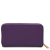 Rear View Of The Purple Zipper Wallet For Women