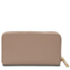 Rear View Of The Light Taupe Zipper Wallet