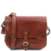 Front View Of The Honey Leather Shoulder Bag