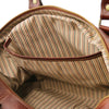 Internal Pocket View Of The Brown Aristocratic Duffle Bag Small