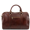 Rear View Of The Brown Aristocratic Leather Duffle Bag Small