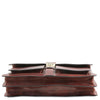 Underneath View Of The Brown Leather Attache Briefcase