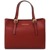 Front View Of The Red Ruga Handbag