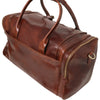 Rear And Side Pocket View Of The Brown Luxury Leather Travel Bag