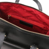 Internal Zip Pocket View Of The Black Backpack Handbag