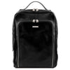 Front View Of The Black Bangkok Leather Laptop Backpack