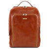Front View Of The Honey Bangkok Leather Laptop Backpack