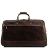 Rear View Of The Dark Brown Large Leather Trolley bag