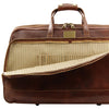 Front Zipper Pocket View Of The Brown Bora Bora Leather Trolley Set