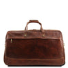 Rear View Of The Brown Small Leather Trolley Bag
