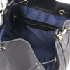 Internal Zip Pocket View Of The Black Bucket Handbag